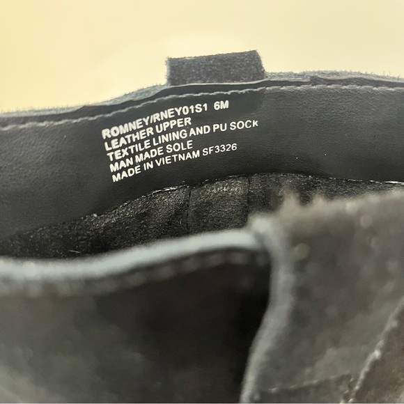 Steve Madden Romney Mid-Calf Boots Black Leather Block Heel Almond Toe Size 6 - Picture 11 of 13